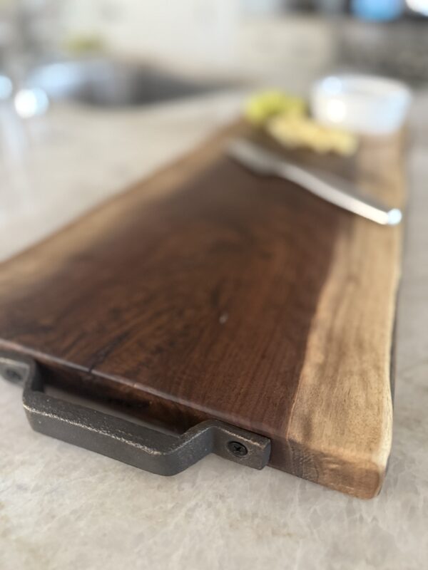 Walnut Board, large with metal handles #1 - Image 3