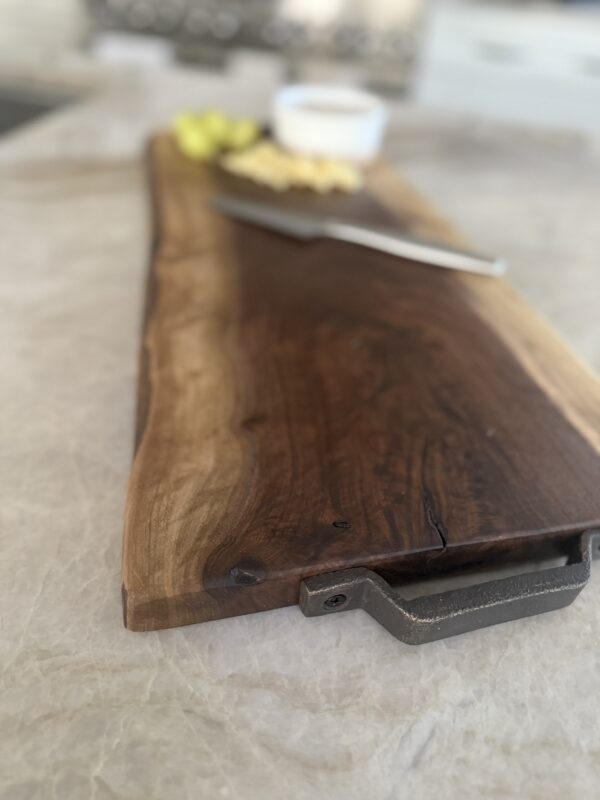Walnut Board, large with metal handles #1 - Image 4