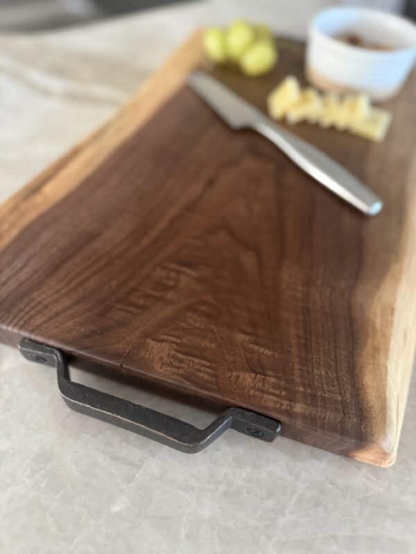 Walnut Board, short with metal handles - Image 3