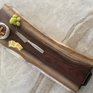 Walnut Board, large with metal handles #2
