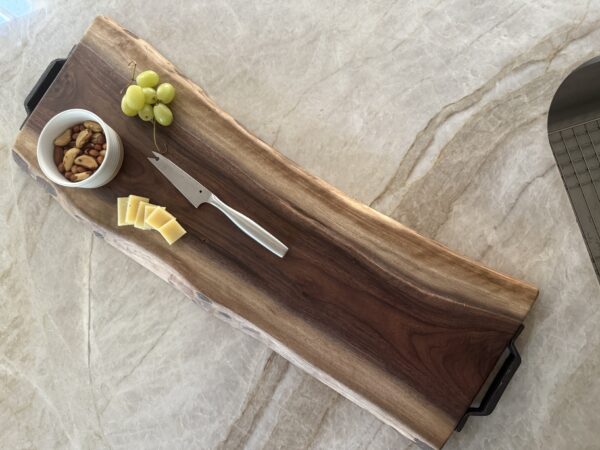 Walnut Board, large with metal handles #2