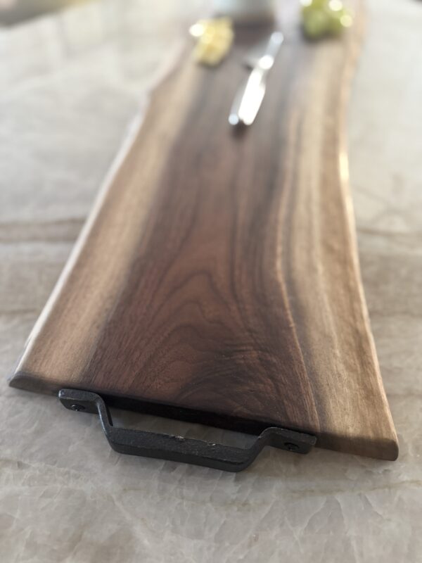 Walnut Board, large with metal handles #2 - Image 3