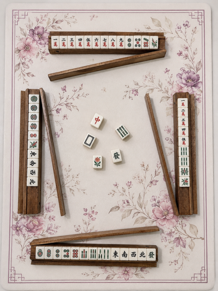 Handcrafted wooden Mahjong racks