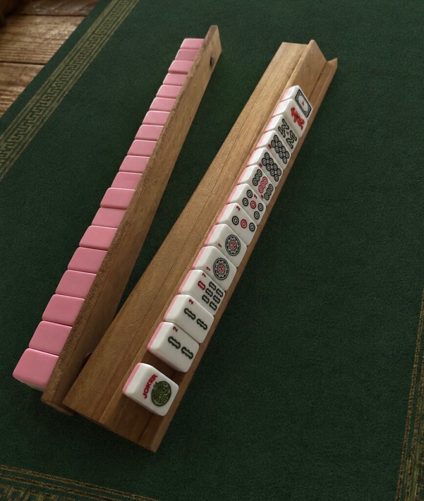 Handcrafted wooden Mahjong racks - set of 4 18" racks